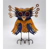 Handcrafted metal owl with glasses