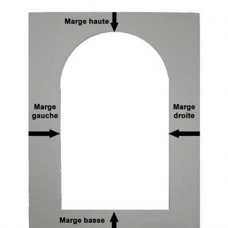 Passe-partout Crescent avec ouverture rectangle haut arrondi