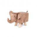 Elephant shaped children's stool, Striped brown color.
