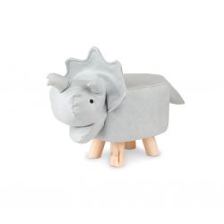 Dinosaur shaped children's stool, Striped brown color.