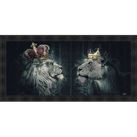 Lions crowned painting by Sylvain Binet