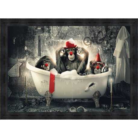 Tableau Singes clowns par Sylvain Binet