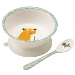 Bol ventouse pour bébé, décor la savane