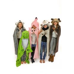 Hooded blanket with animal head