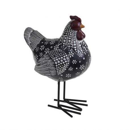 Black-gray hen statuette