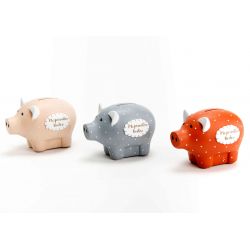Piggy bank pig in ceramic