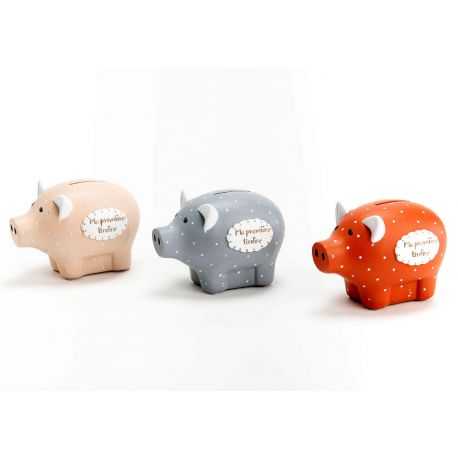 Piggy bank pig in ceramic