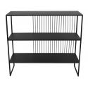 Wired black metal shelving unit
