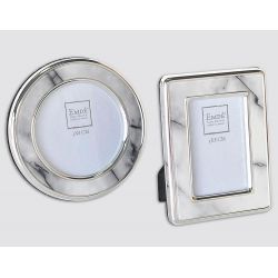 Set of 2 gray marble photo frames