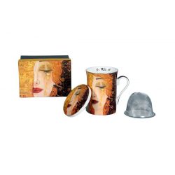 Tea pot with G. Klimt tears of gold infuser
