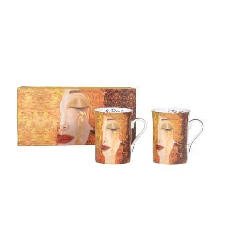 Ensemble 2 mugs G. Klimt larmes d'or