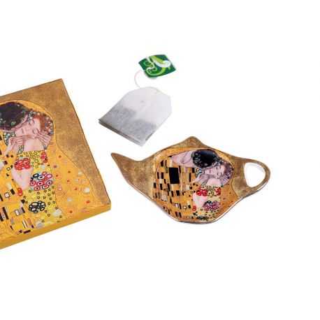 Tasse repose sachet de thé décor le baiser de G. Klimt