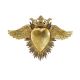 Ex-voto, heart with wings. Golden color.