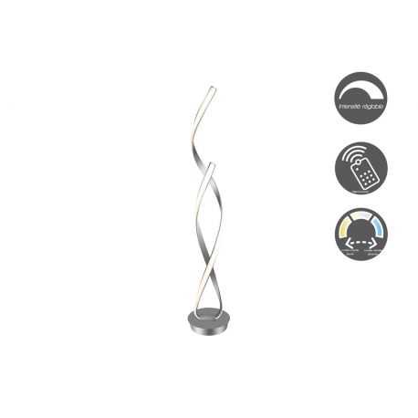 Led floor lamp, double anodized gray spiral for indoors