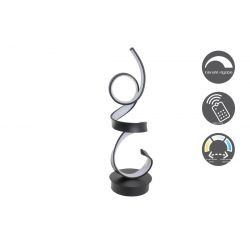Led floor lamp, loop and swirl, black for interior
