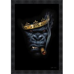 Tableau Bad King par Alexandre Granger, cadre noir
