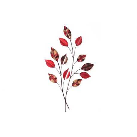 Metal red foliage sculpture