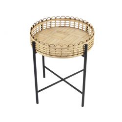 Metal and rattan consoles