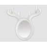 Miroir ovale blanc avec cornes d'élan
