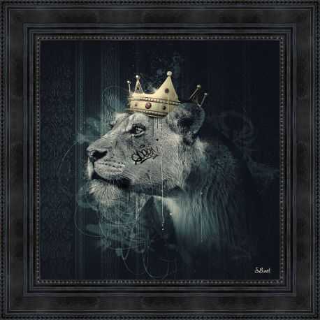 crowned lion by Sylvain Binet 40x40