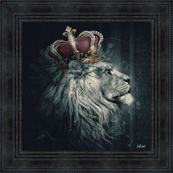 crowned lion by Sylvain Binet 40x40