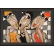 Checkered bathers painting by Martine Gonnin