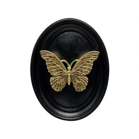 Golden Butterfly on black frame