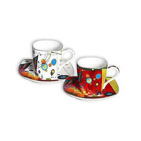 Ensemble 2 tasses à café Kandinsky avec sous-tasse