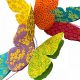 Double butterfly garland, multicolored 3D effect, graphics