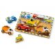 Puzzle en bois à grosses pièces en bois pour enfant, véhicules de chantier
