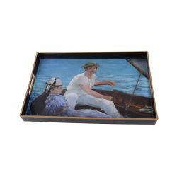 Rectangular tray, by boat from Edouard Manet