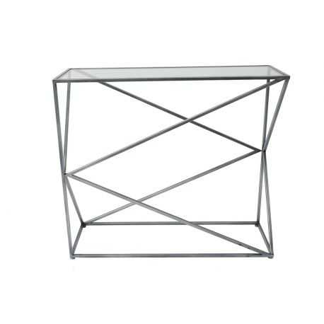 Design console in metal decorated with a cross 90 cm