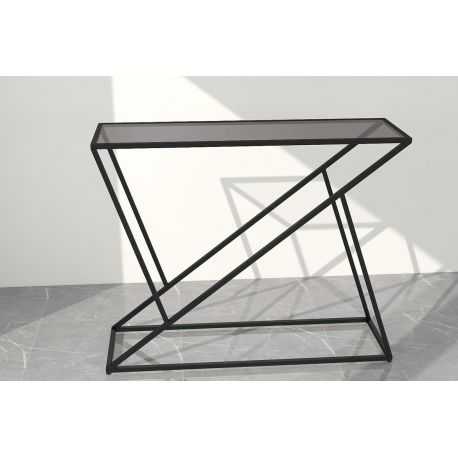 Diagonal metal geometric console 90 cm