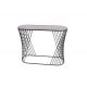 Console rounded oblique lines black metal
