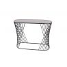 Console rounded oblique lines black metal