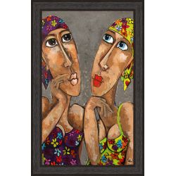 Painting Girls with bandanas painting by Martine Gonnin 73 x 103